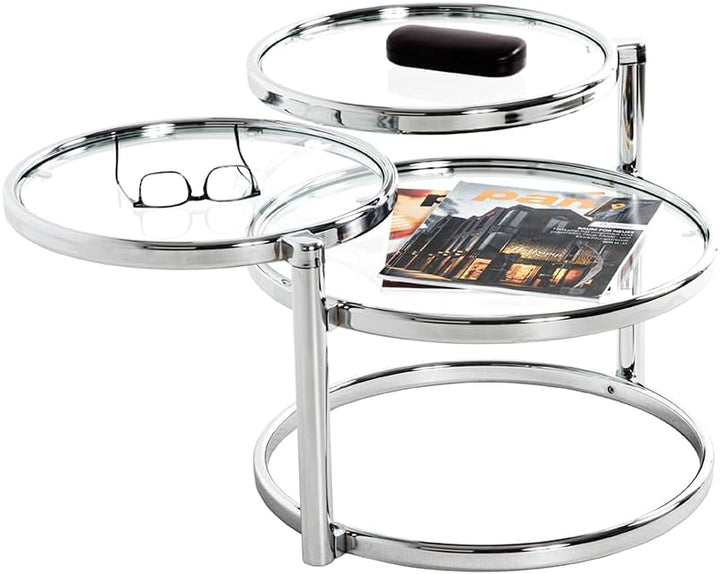 HAKU Möbel Couchtisch, Metall, chrom, B 58-140 x T 50 x H 43 cm, Chrom