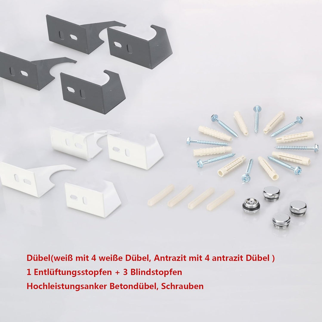 ELEGANT Paneelheizkörper Horizontal 630 x 1001 mm Weiss Badezimmer/Wohnraum Einlagig Horizontal Heiz