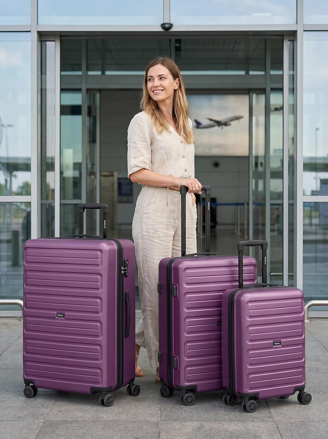 REDOLZ Stammartikel Essentials 08 Purple Kofferset S/M/L (3-teilig), Purple Kofferset S/M/L (3-teili