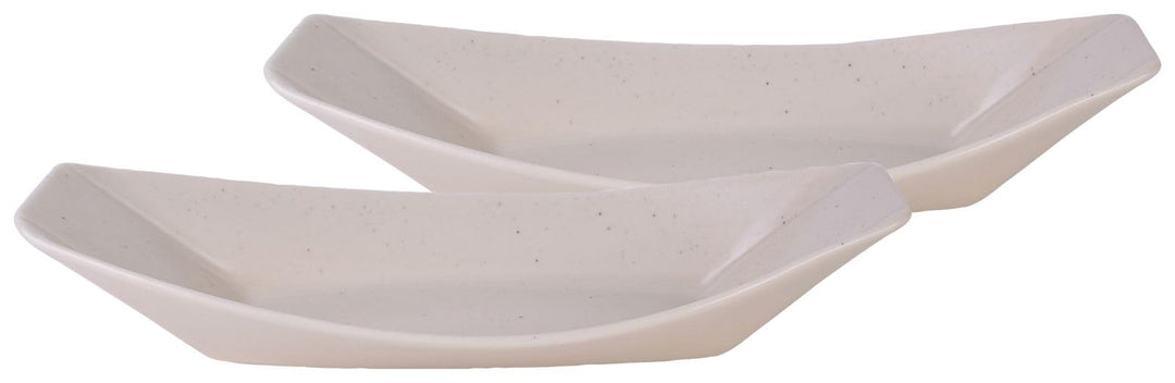 CreaTable, 33967, Serie Street Food, Geschirrset, Street Boat long 2 teilig Creme Streat Boat long,