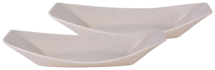 CreaTable, 33967, Serie Street Food, Geschirrset, Street Boat long 2 teilig Creme Streat Boat long,