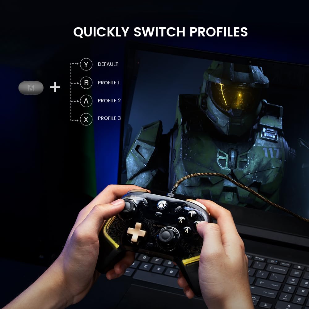 GameSir Kaleid Flux Transparent Wired Controller- Gaming Controller Officially Licensed for Xbox Ser