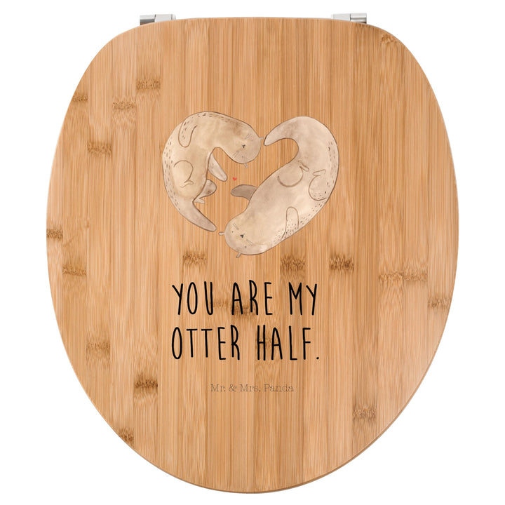 Mr. &amp; Mrs. Panda Motiv WC Sitz Otter Herz - Geschenk, WC-Sitz, Toilettendeckel, Seeotter, Love you,