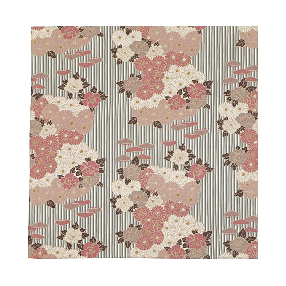 NOREN Japanisch Furoshiki Tuch Retro Blume Grosse 100×100 cm Made in Japan 100% Baumwolle Kissenbezu