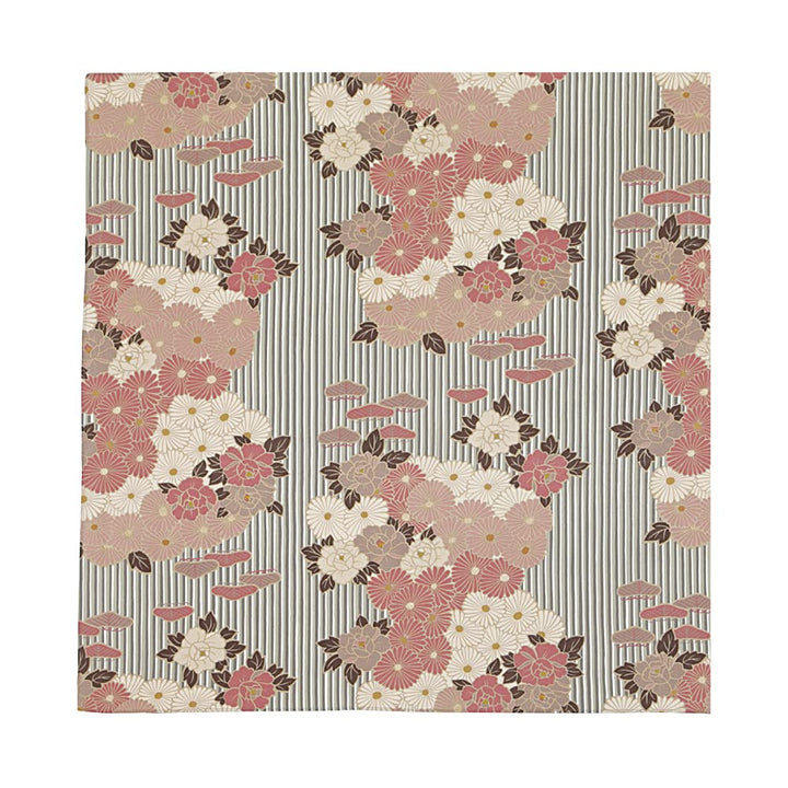 NOREN Japanisch Furoshiki Tuch Retro Blume Grosse 100×100 cm Made in Japan 100% Baumwolle Kissenbezu