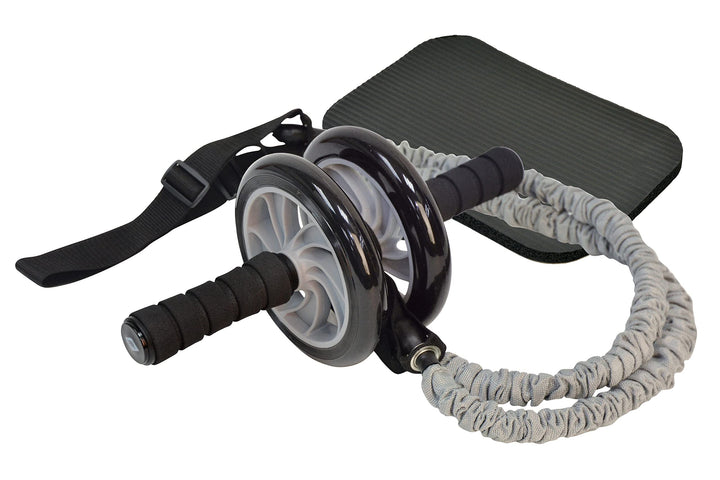 Schildkröt® AB Roller mit doppelten Laufrädern und zwei Expander Tubes, inklusive Kniepad, im Farbka