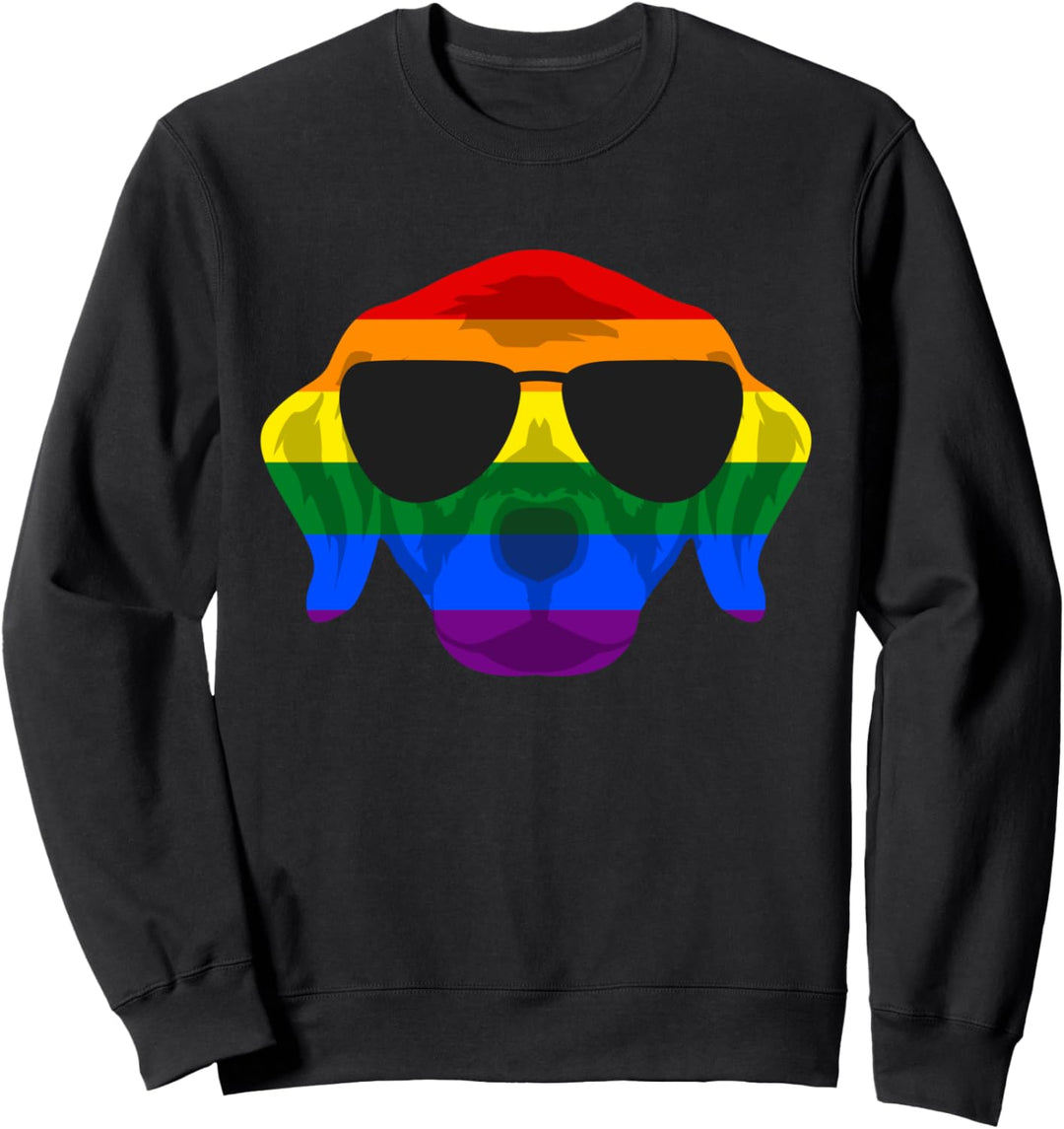 Hund Regenbogenfarbe LGBTQ Lesbisch Schwul Sweatshirt