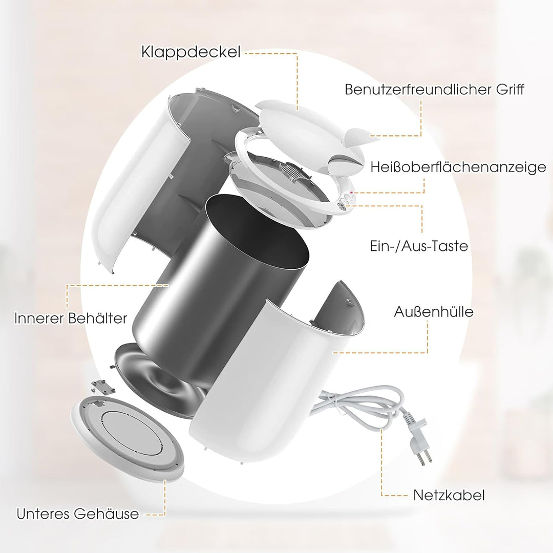 COSTWAY 21L Handtuchwärmer Eimer, Handtuchtrockner mit 20-90 Min. Timer & 2-5H Trocknungsmodus, Deck
