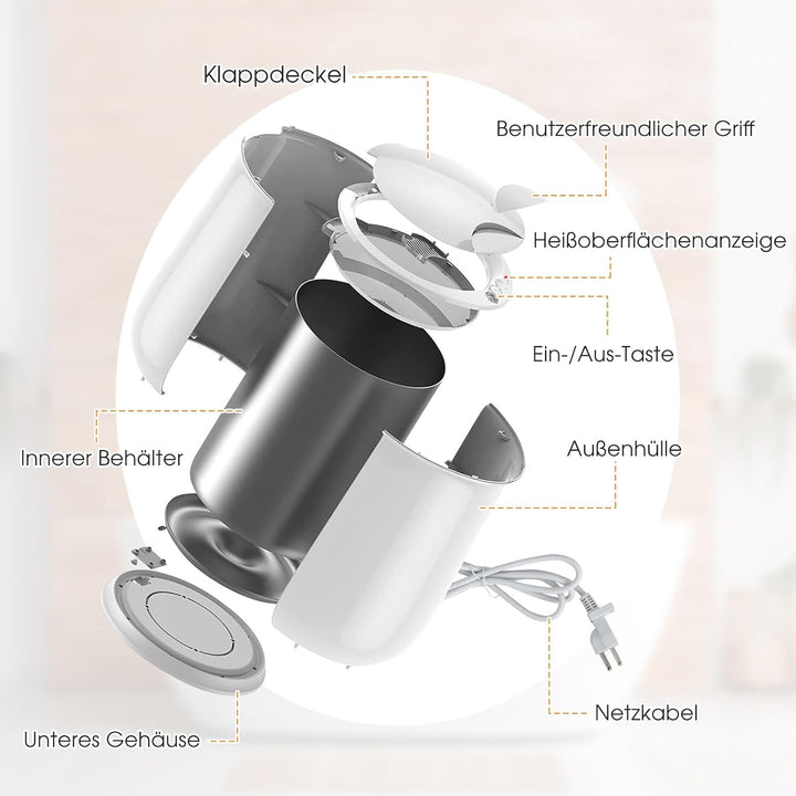 COSTWAY 21L Handtuchwärmer Eimer, Handtuchtrockner mit 20-90 Min. Timer & 2-5H Trocknungsmodus, Deck