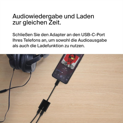 Belkin RockStar USB-C-Audio- und Ladeadapter, Kopfhörer-Adapter, USB C Adapter, Schnellladen mit USB