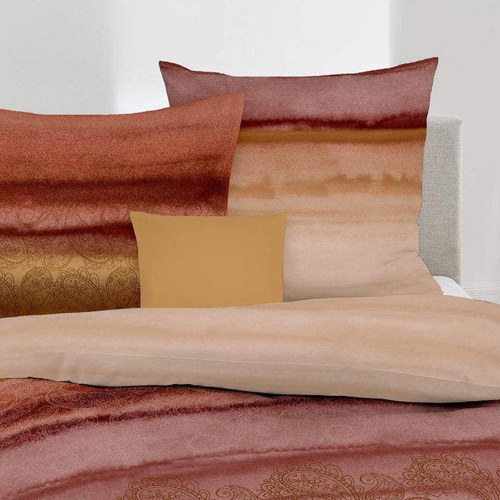 Kaeppel Mako-Satin Bettwäsche Mara Terra 1 Bettbezug 135 x 200 cm + 1 Kissenbezug 80 x 80 cm, 1 Bett