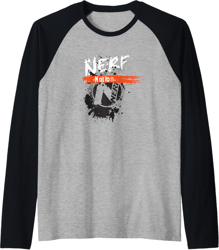 Nerf Nation Splatter Logo Raglan
