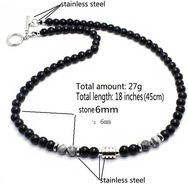 Handgemachte Herren Tigerauge Onyx Perlenkette Kette Natürliche Edelsteine Heilung Kristallschmuck (