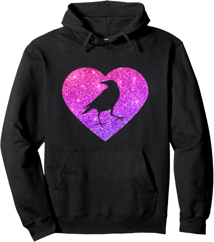 Krähe Herz Geschenk für Mädchen Jugendliche und Frau Pullover Hoodie