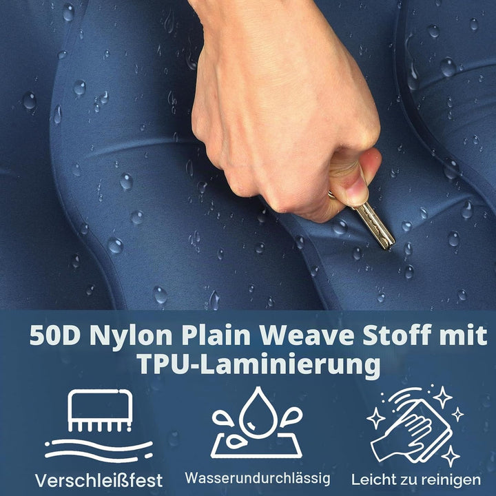 Isomatte Camping Outdoor, 14cm Verdickte Luftmatratze Isomatte mit Kissen & Fusspumpe, Faltbare Camp