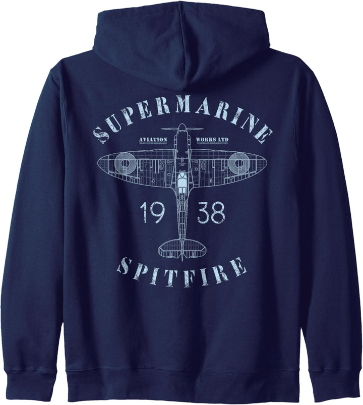 Spitfire Aircraft Blueprint | WW2 Supermarine Fighter Plane Kapuzenjacke