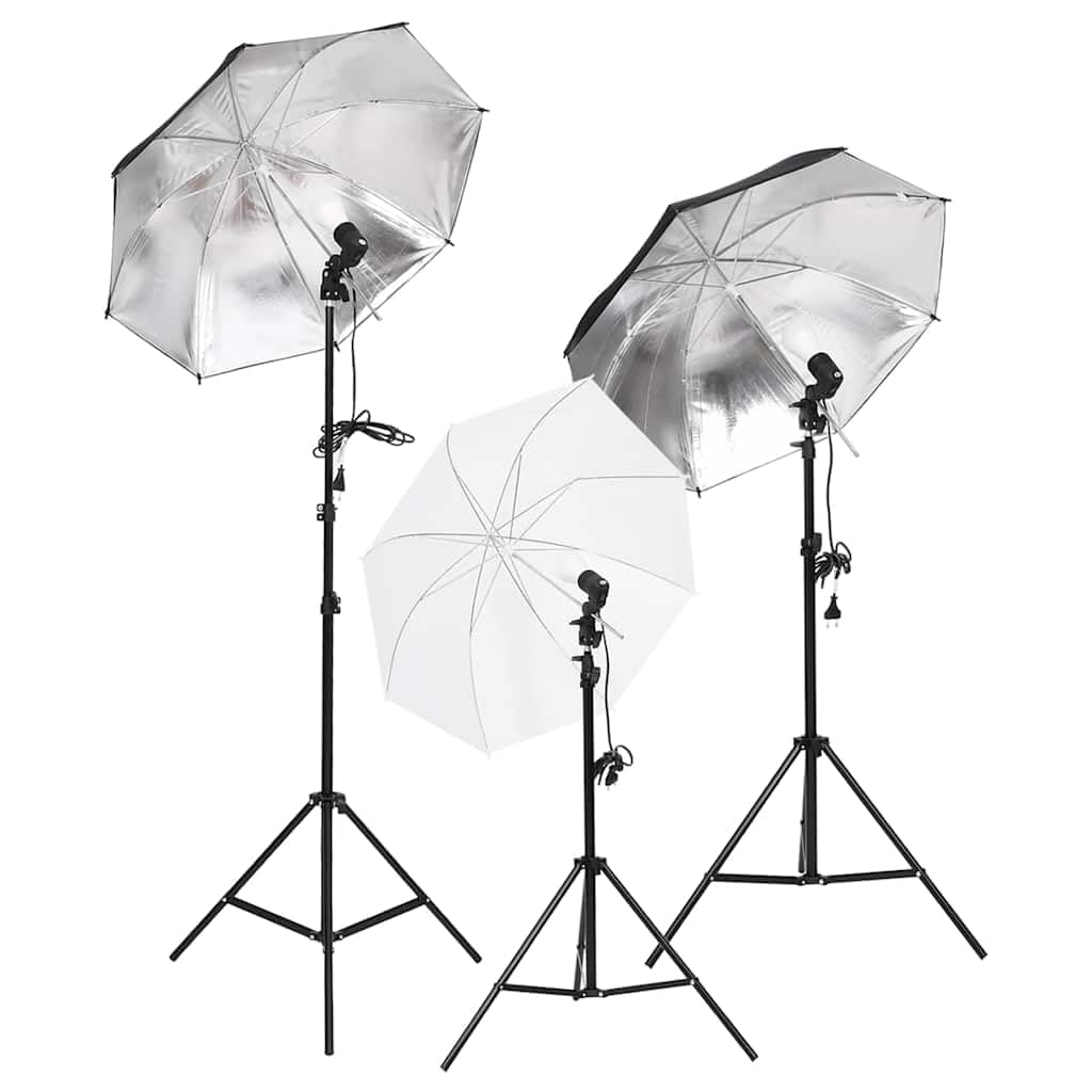 vidaXL Fotostudio-Beleuchtung Set mit Stativen & Schirmen, Studiobeleuchtung Set, Softbox, Studioleu