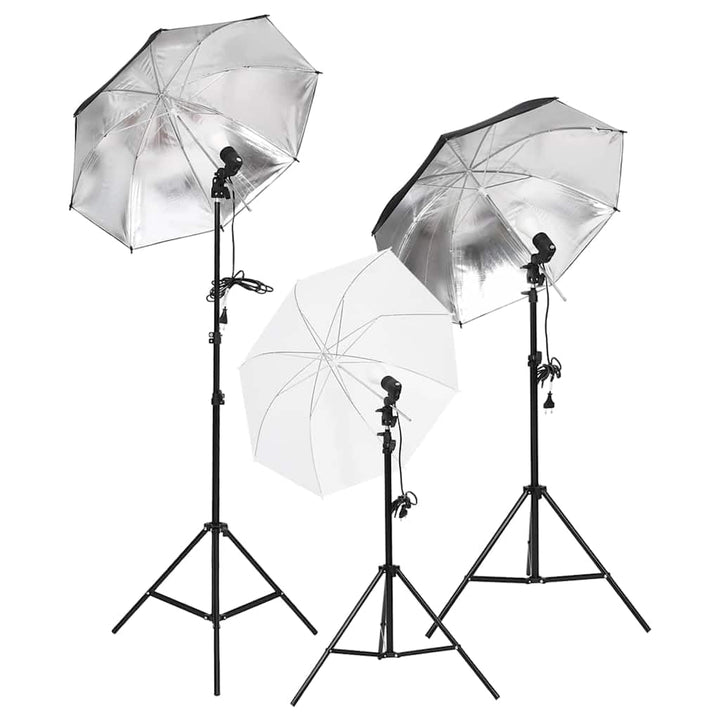 vidaXL Fotostudio-Beleuchtung Set mit Stativen & Schirmen, Studiobeleuchtung Set, Softbox, Studioleu