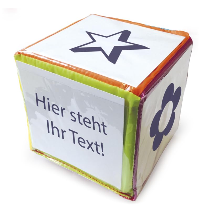TimeTEX Blanko-Würfel mit Einstecktaschen 15 cm | Bewegungswürfel zum Lernen und Spielen, universell