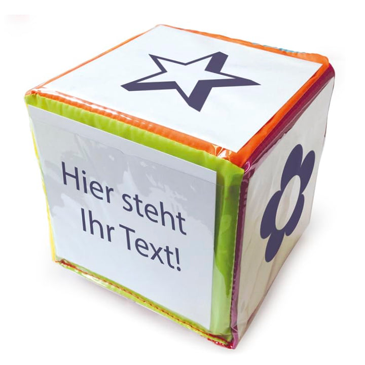 TimeTEX Blanko-Würfel mit Einstecktaschen 15 cm | Bewegungswürfel zum Lernen und Spielen, universell