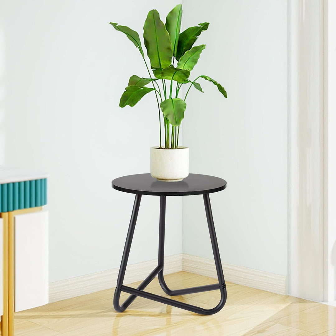 HDANI 35cm Rund Pflanzenständer,Blumenständer,Pflanzenregal aus Holz und Metall,Modernes Regal für Z