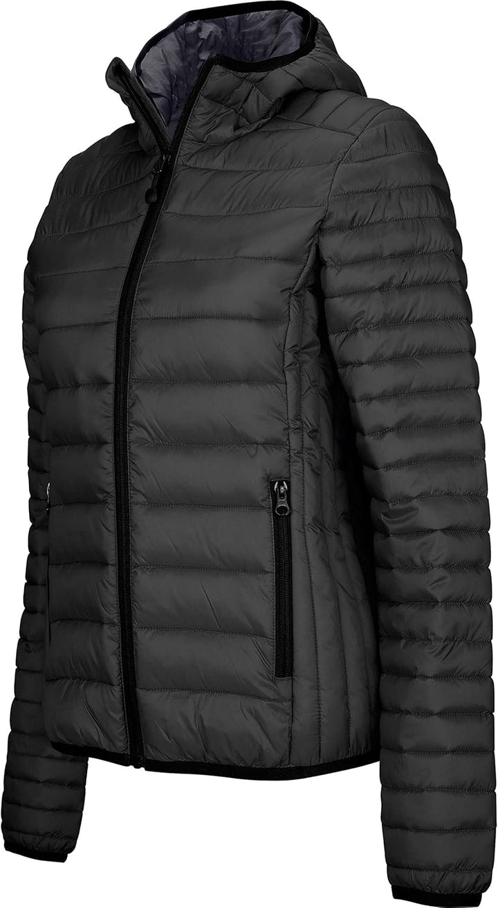 Kariban | K6111 Leichte Damen Kapuzen Steppjacke, Grösse:XXL, Farbe:Marl Silver