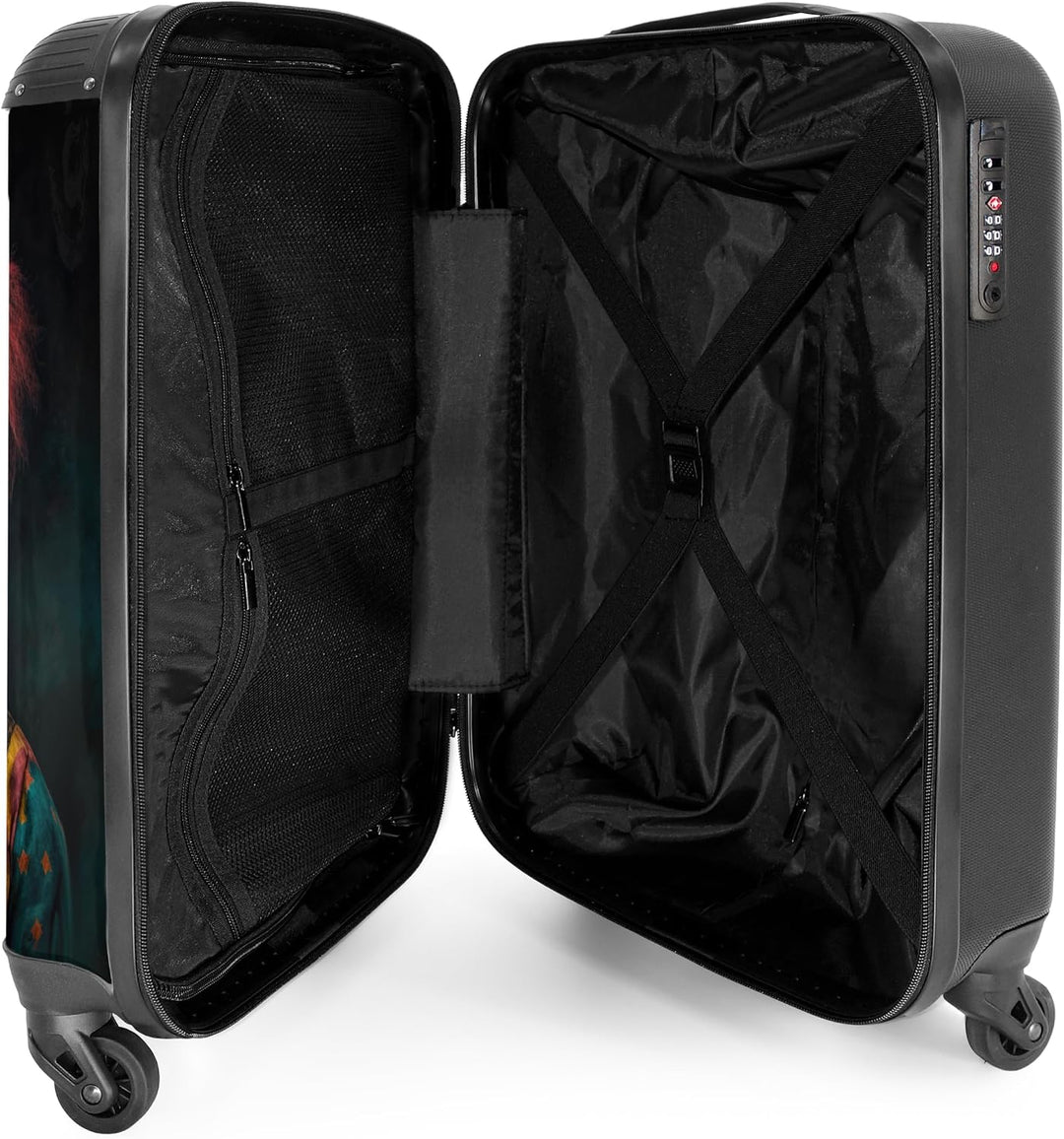 NoBoringSuitcases.com® Koffer Handgepäck Trolley Rollkoffer Kleine Reisekoffer mit 4 Rollen - Clown