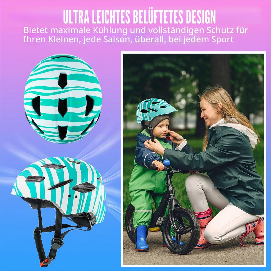 RaMokey Fahrradhelm Kinder, Fahrradhelm mit Licht für Kinder Leichter Kinderhelm mit Verstellbares Z