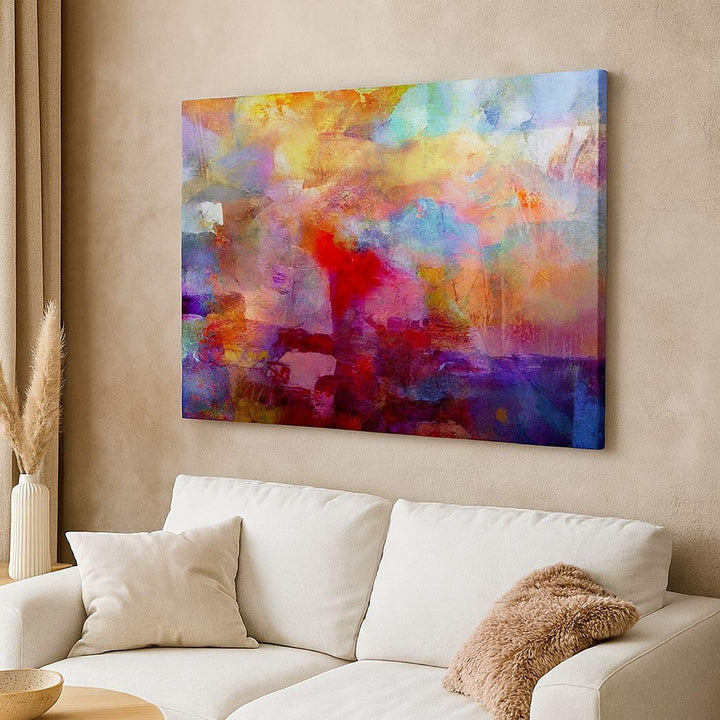 Bilder auf Leinwand 100x70cm Leinwandbild mit Rahmen Abstraktion modern Gross Wanddeko Bild Schlafzi