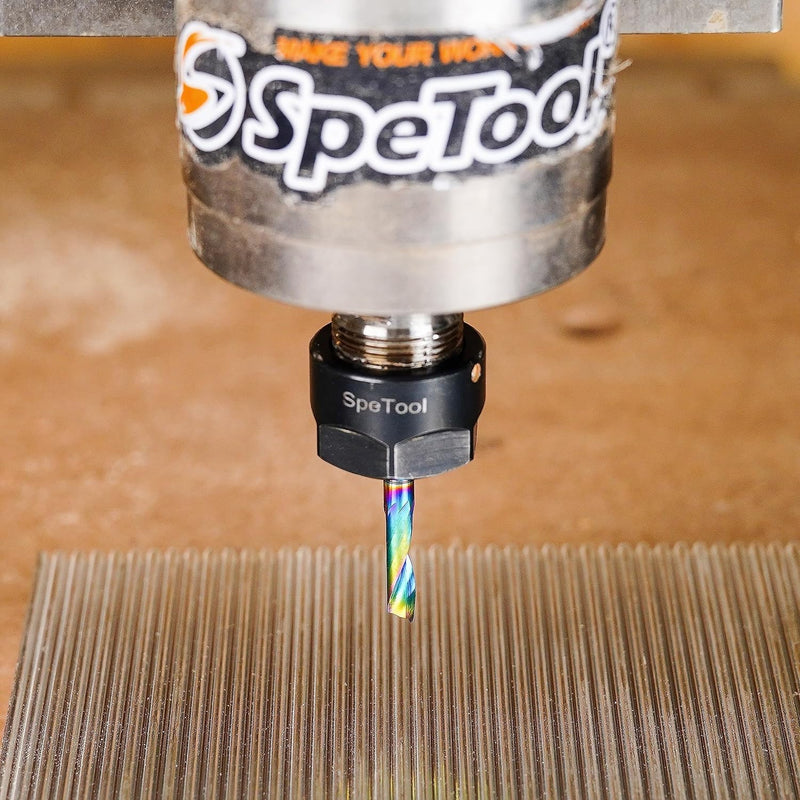 SpeTool 5 Stück Alu Fräser 6mm Schaft VHM Fräser Schaftfräser Fräser Aluminium 22mm Schnittlänge Ein