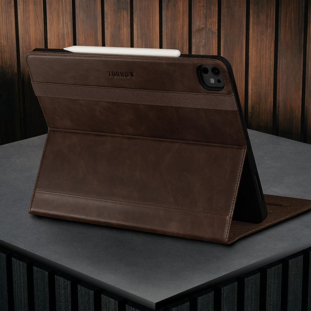TORRO Lederhülle kompatibel mit iPad Pro 13" M5 / M4 - Echtleder iPad Pro 13 2025/2024 Hülle mit Sta