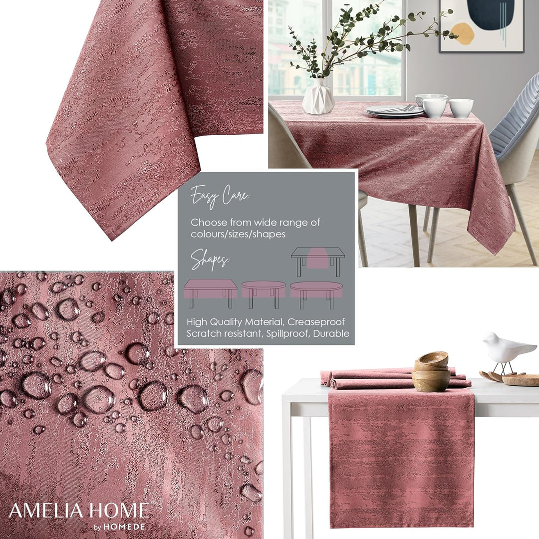 AmeliaHome Tischdecke 110x180 cm Tischtuch Tafeldecke Fleckschutz Lotuseffekt Abwaschbar Wasserabwei