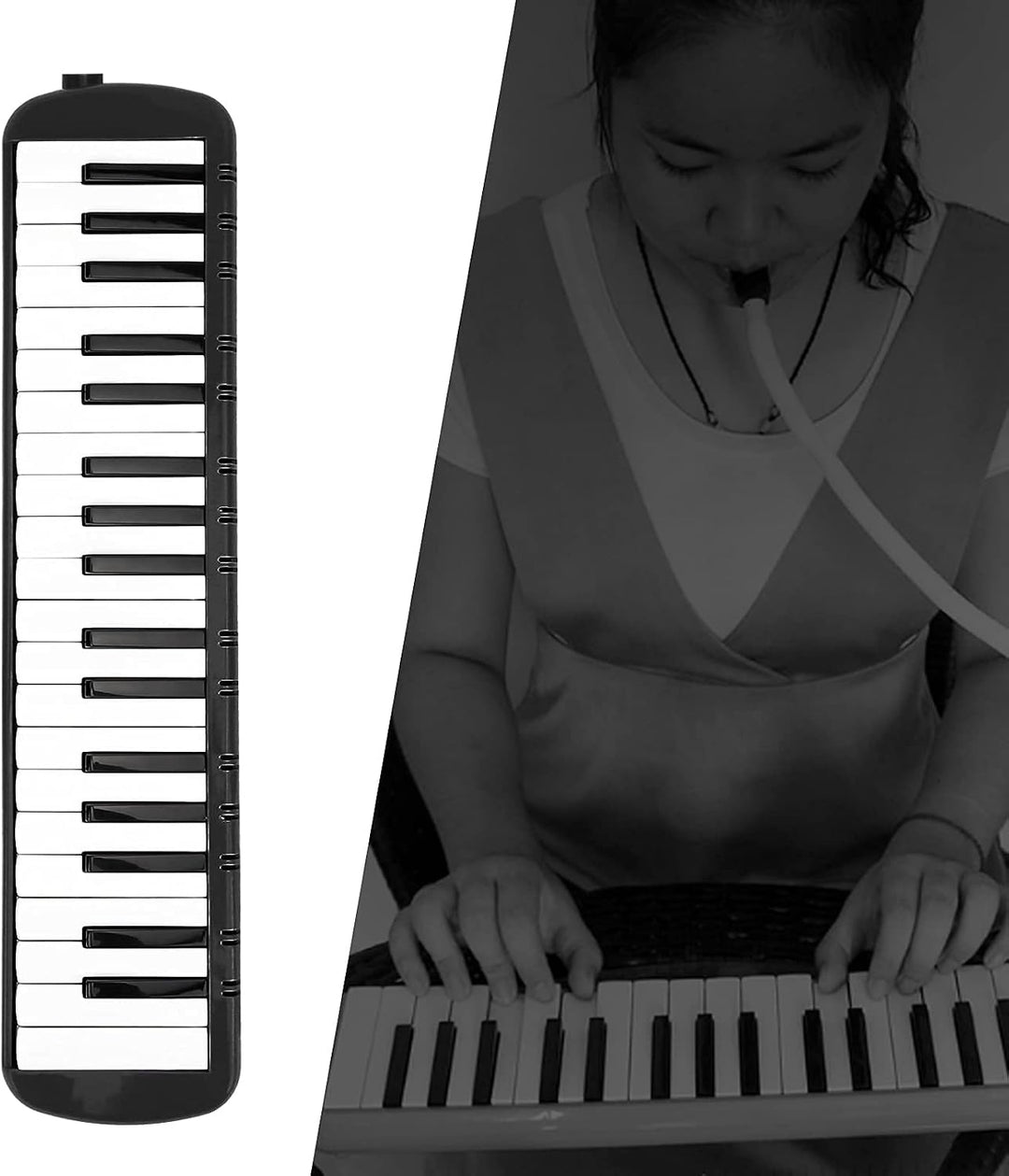Melodica 37 Tasten Tastatur Melodica Blasmusikinstrument für Anfänger Professionelles Training mit E