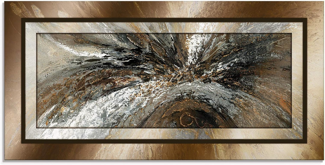 ARTland Glasbilder Wandbild Glas Bild einteilig 60x30 cm Querformat Abstrakte Kunst Geometrie Modern