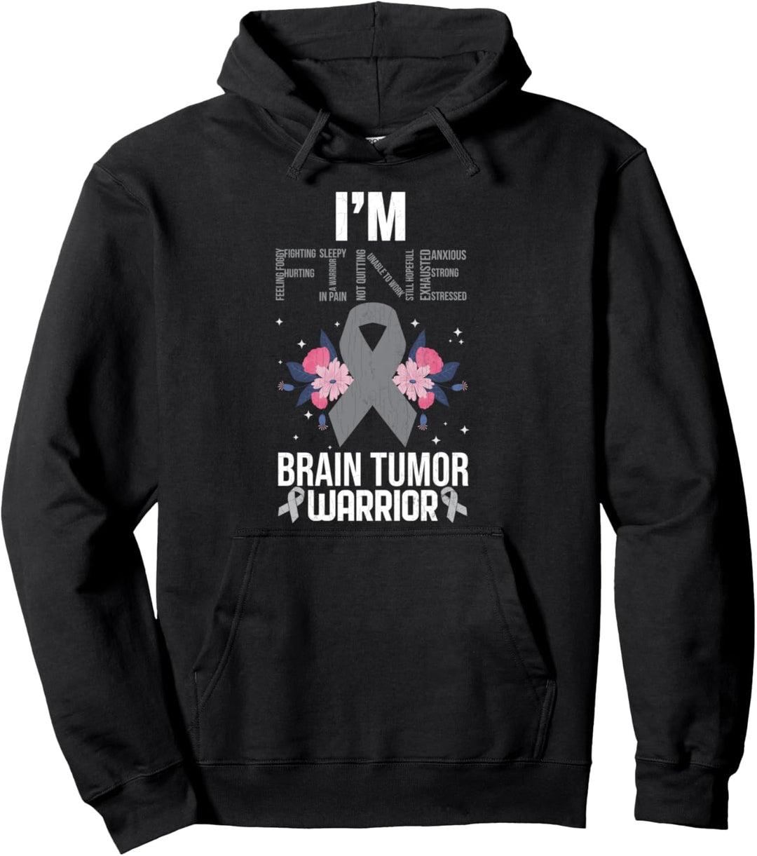 I'm Fine Brain Tumor Warrior Brain Cancer Awareness Grafik Pullover Hoodie