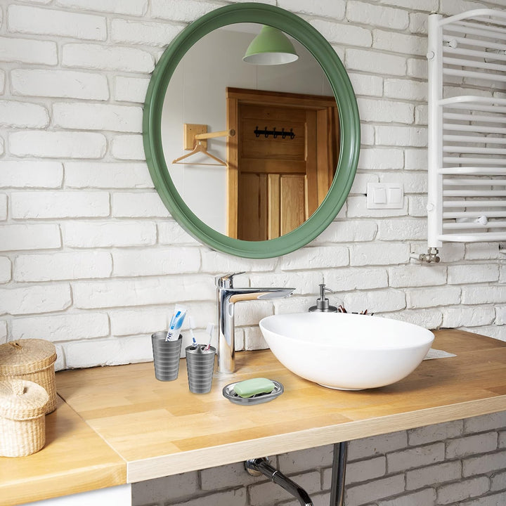 Relaxdays Badezimmer Set, 5-teilig, Badaccessoires Edelstahl gebürstet, komplette Badezimmerausstatt
