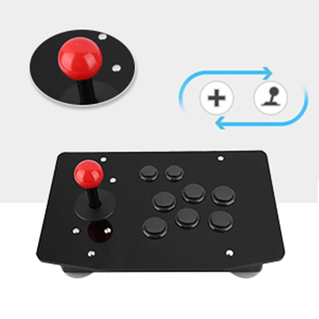 Arcade Fight Stick mit 8 Tasten Joystick Game Handle Controller für PC (Schwarz)