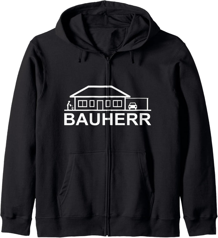 Bauherr Bungalow Hausbau Haus Bauen Hausbauer Baustelle Fun Kapuzenjacke