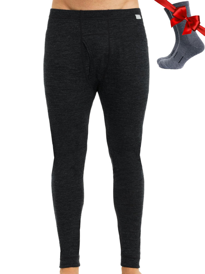 Merino Unterwäsche Herren - Lange Unterhosen Herren Merino Thermounterwäsche + Wollsocken M 165gsm L