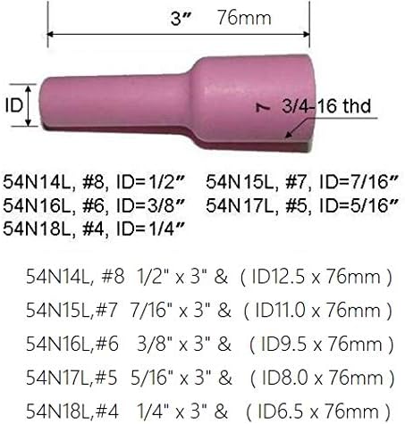 RIVERWELD WIG Gaslinse Zurück Cap Lange Gasdüsen Verschiedene Grösse Kit Passen DB SR WP17 18 26 WIG