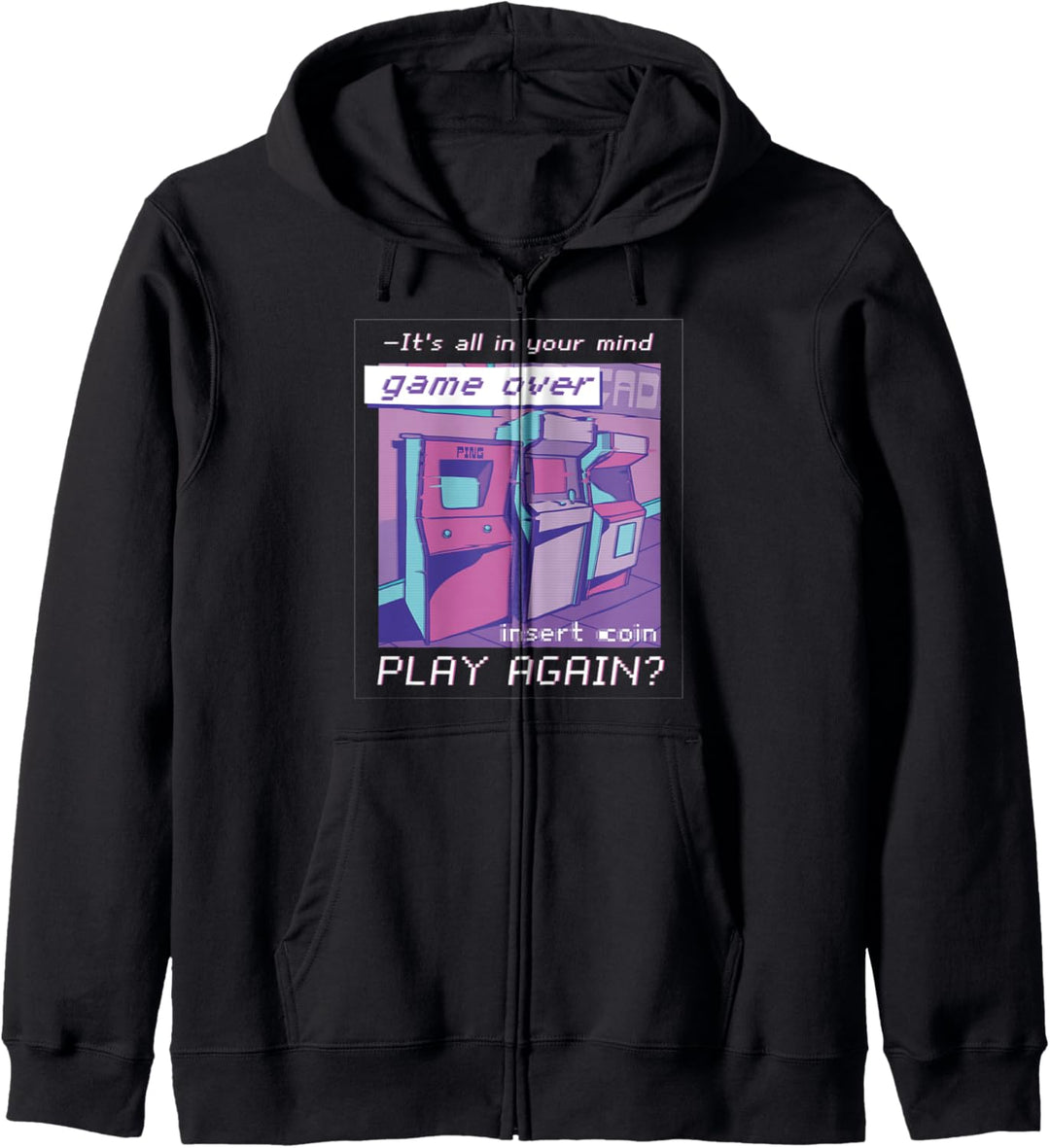 Retro Spielhalle Japanische Vaporwave Ästhetik 80er Gamer Kapuzenjacke