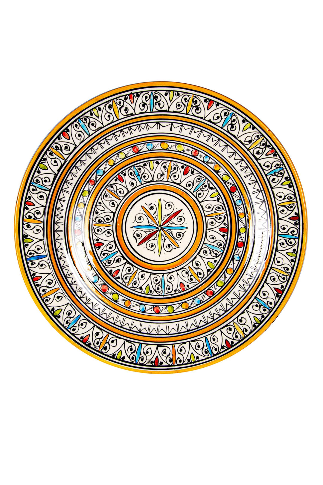 Orientalische Keramik-Obstschale Dikra aus Keramik Schale, Bunt 40 cm