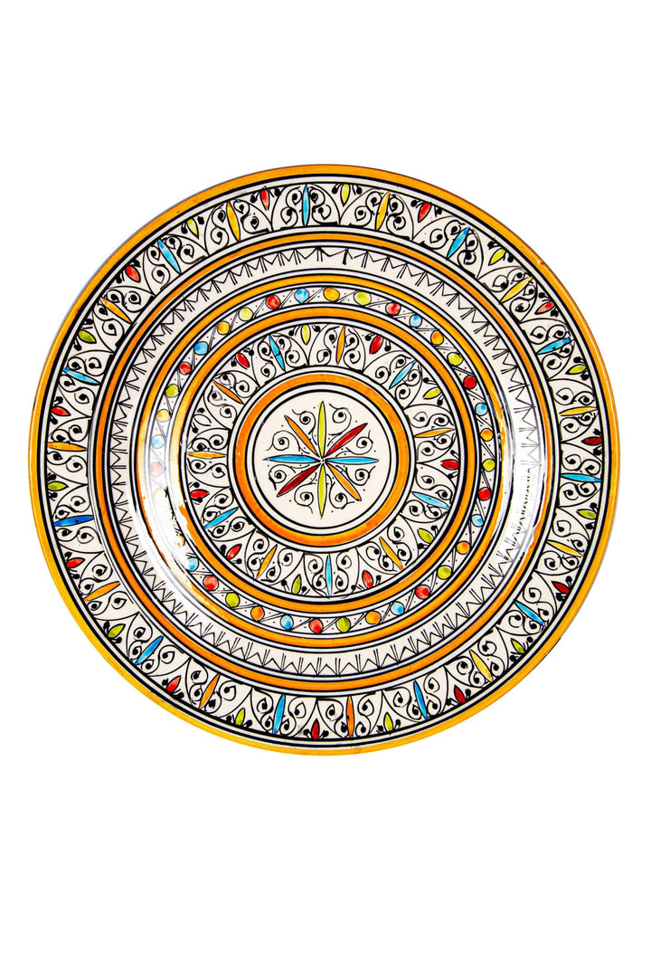 Orientalische Keramik-Obstschale Dikra aus Keramik Schale, Bunt 40 cm