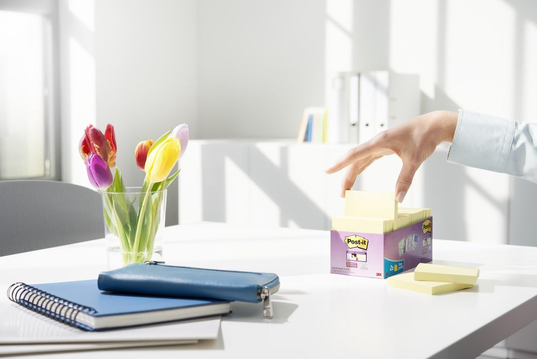Post-it gelbe Haftnotizen (16er Pack Sticky Notes, gelbe Klebezettel und Haftnotizzettel, 76 x 76 mm