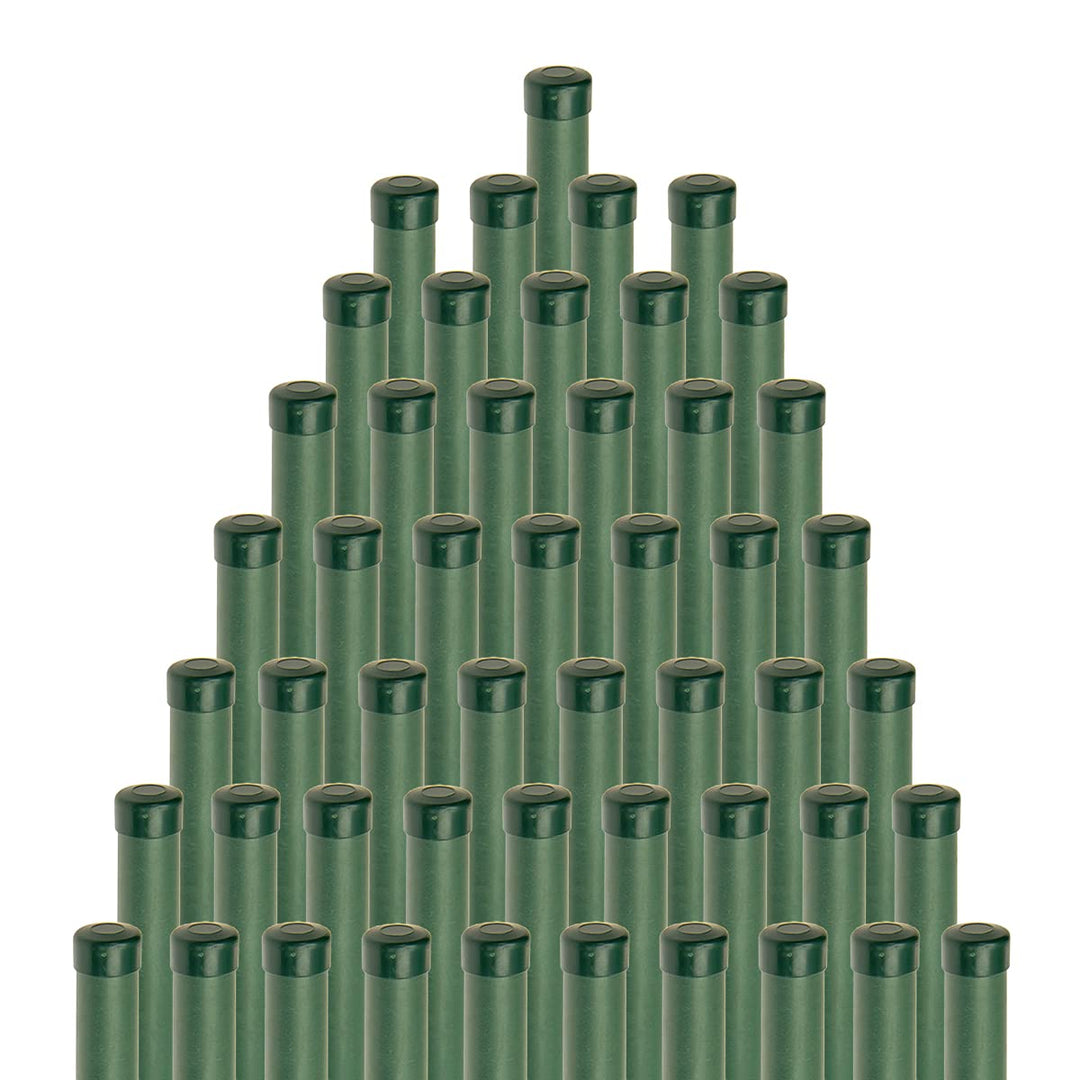HaGa® Kunststoffpfahl 50 Stück inkl. Abdeckkappe - Zaunpfahl 3,8cm Stärke x 125cm Höhe - Pfahl glasf