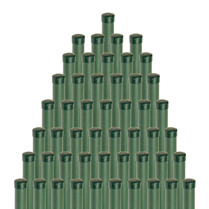 HaGa® Kunststoffpfahl 50 Stück inkl. Abdeckkappe - Zaunpfahl 3,8cm Stärke x 125cm Höhe - Pfahl glasf