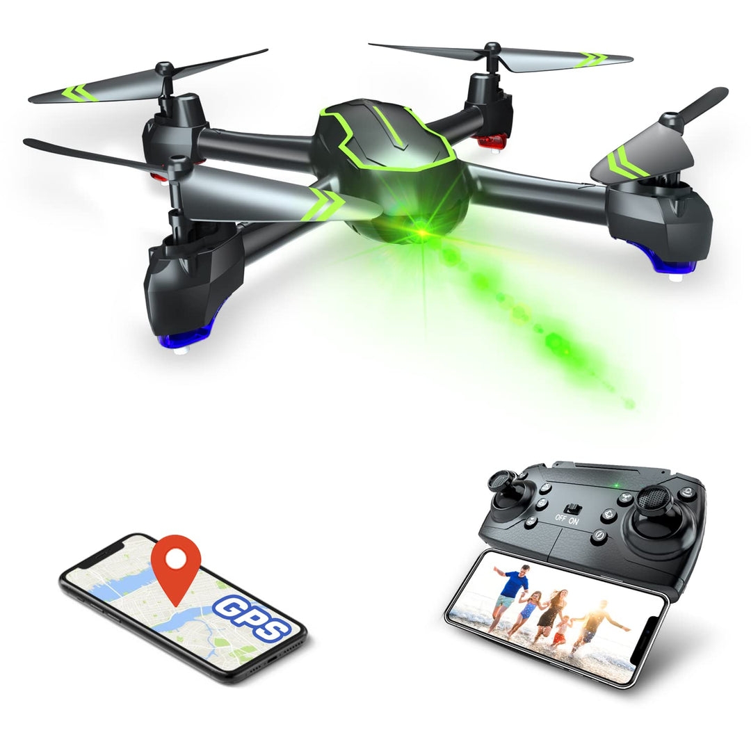 Loolinn | Drohne GPS - Automatisch Rückkehr, Follow Me Funktion, Full HD 1080P Kamera, 32 Min Flugze