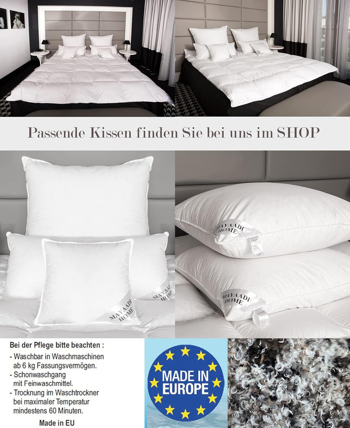 Mayaadi-Home MA81 Bettdecke aus Reiner Baumwolle gefüllt mit Daunen und Federn 100% Natur 155x220 19