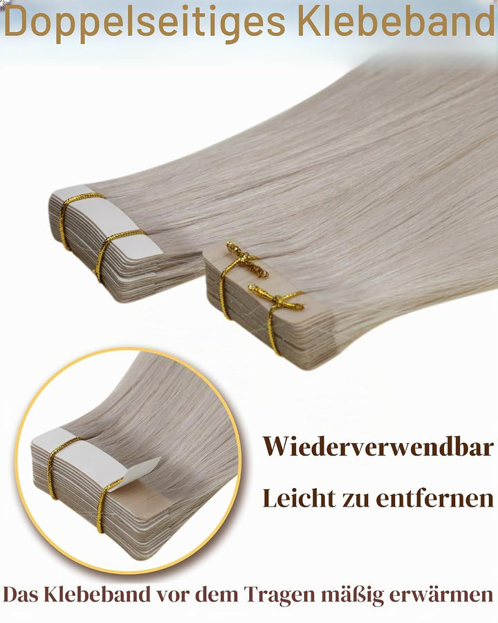 Hetto Remy Tape in Echthaar Extensions Blond Tape in Extensions Echthaar Naturlich Haarverlangerung