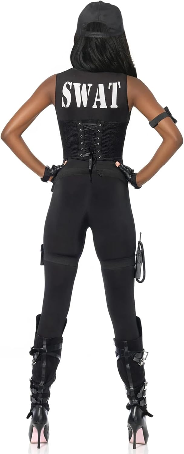 LEG AVENUE Damen Deluxe Swat Commander Kost me, Schwarz, Large EUR 40 Large (EUR 40), Large (EUR 40)